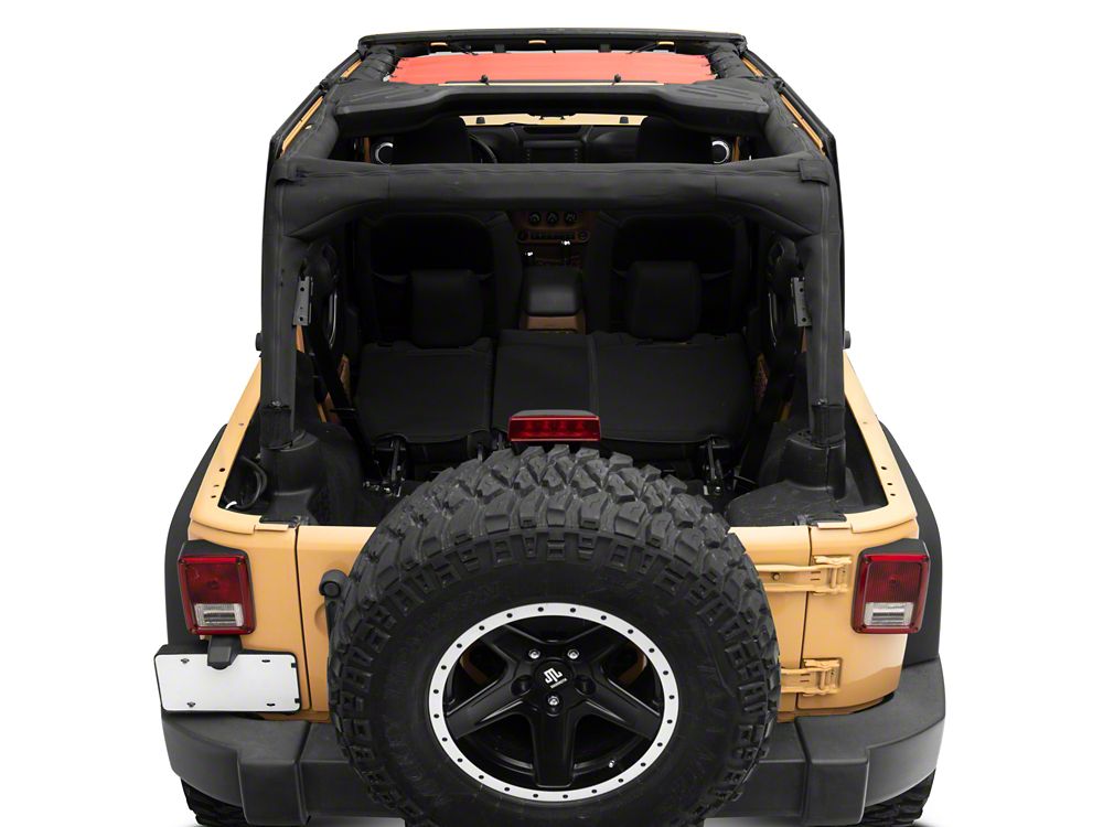 RedRock Mesh Sun Shade; Front; Red (07-18 Jeep Wrangler JK)