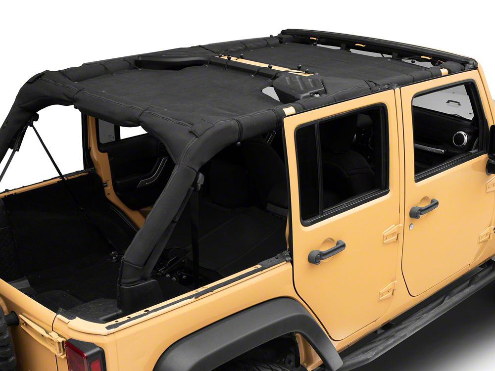 RedRock Mesh Sun Shade; Front and Rear; Black (07-18 Jeep Wrangler JK 4-Door)