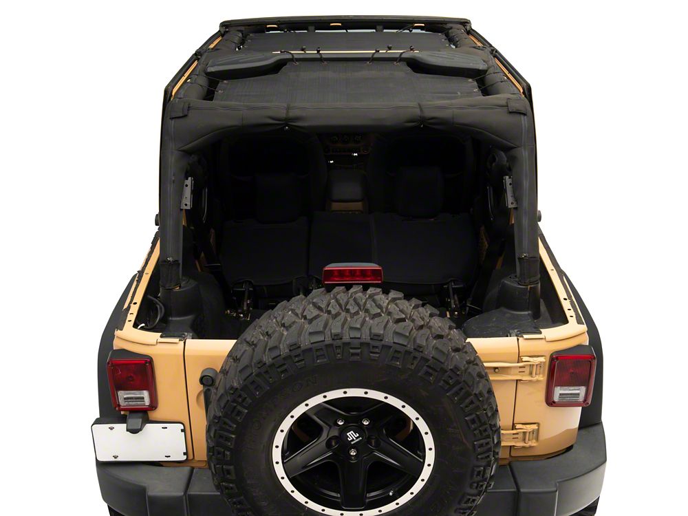 RedRock Mesh Sun Shade; Front and Rear; Black (07-18 Jeep Wrangler JK 4-Door)