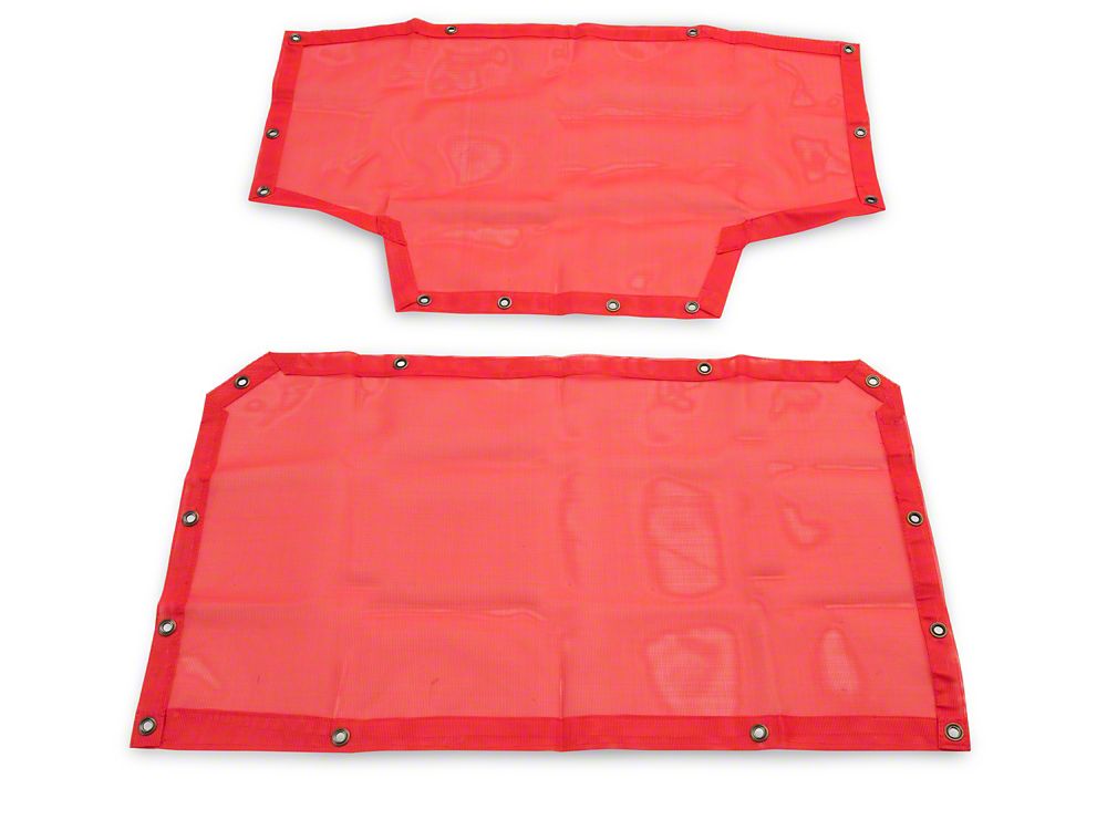 RedRock Mesh Sun Shade; Front and Rear; Red (07-18 Jeep Wrangler JK 4-Door)