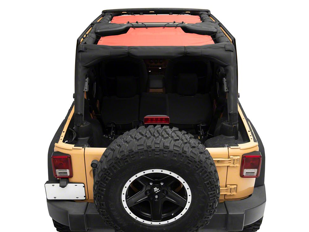 RedRock Mesh Sun Shade; Front and Rear; Red (07-18 Jeep Wrangler JK 4-Door)