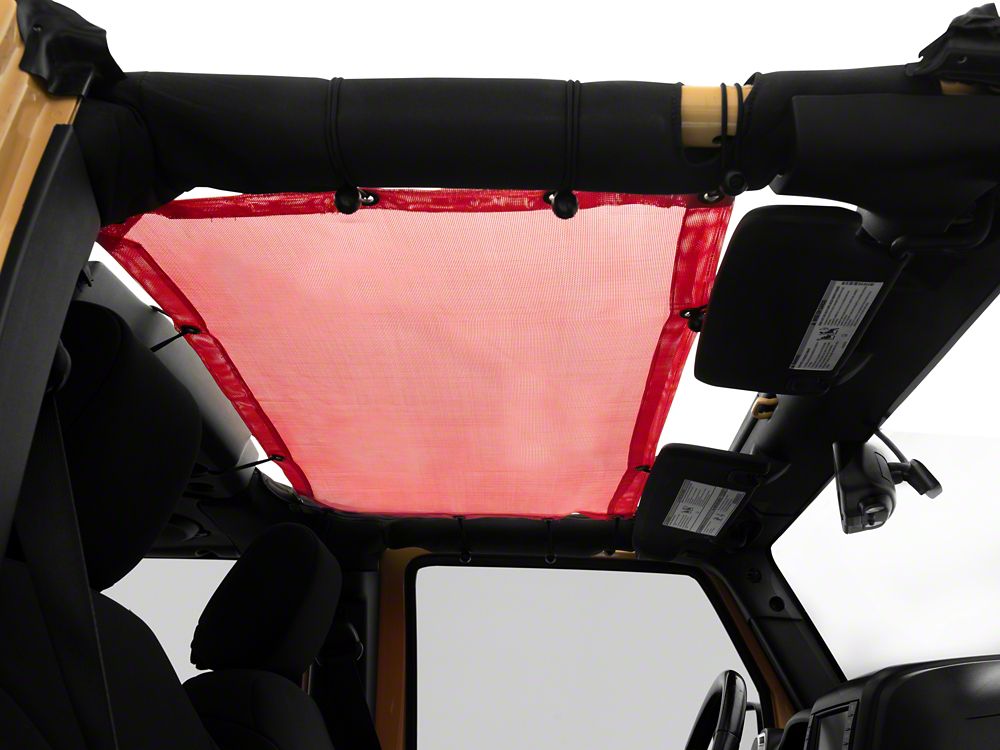 RedRock Mesh Sun Shade; Front and Rear; Red (07-18 Jeep Wrangler JK 4-Door)