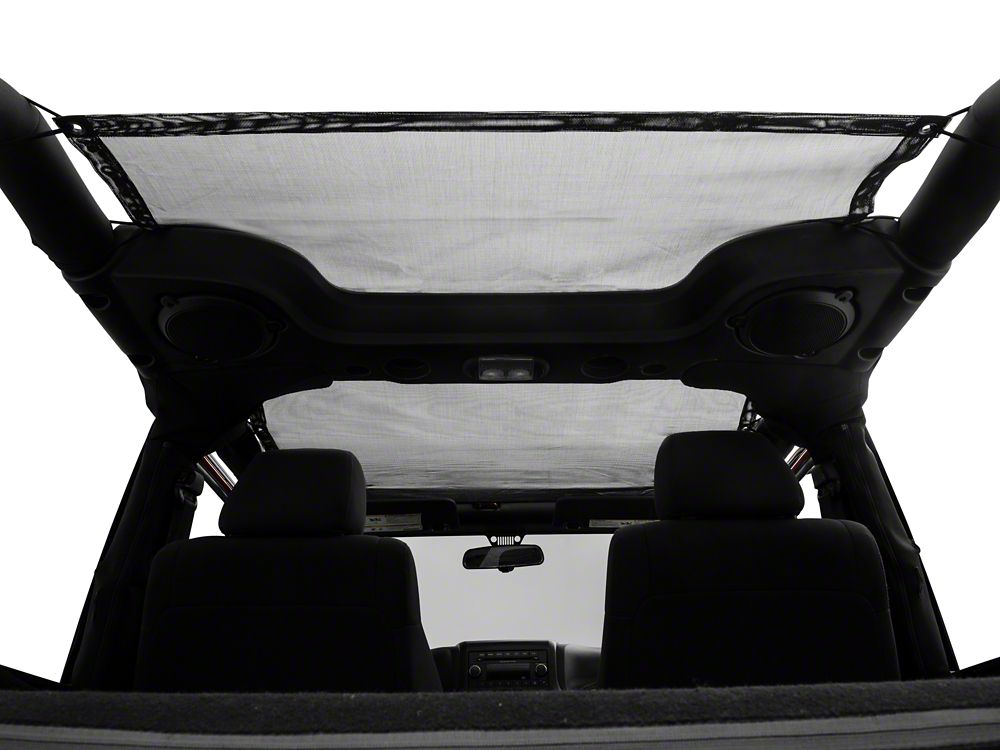 RedRock Full Length Mesh Sun Shade; Black (07-18 Jeep Wrangler JK 2-Door)