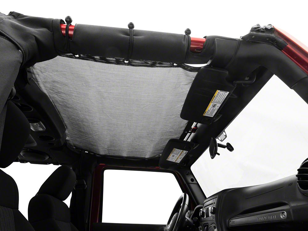 RedRock Full Length Mesh Sun Shade; Black (07-18 Jeep Wrangler JK 2-Door)