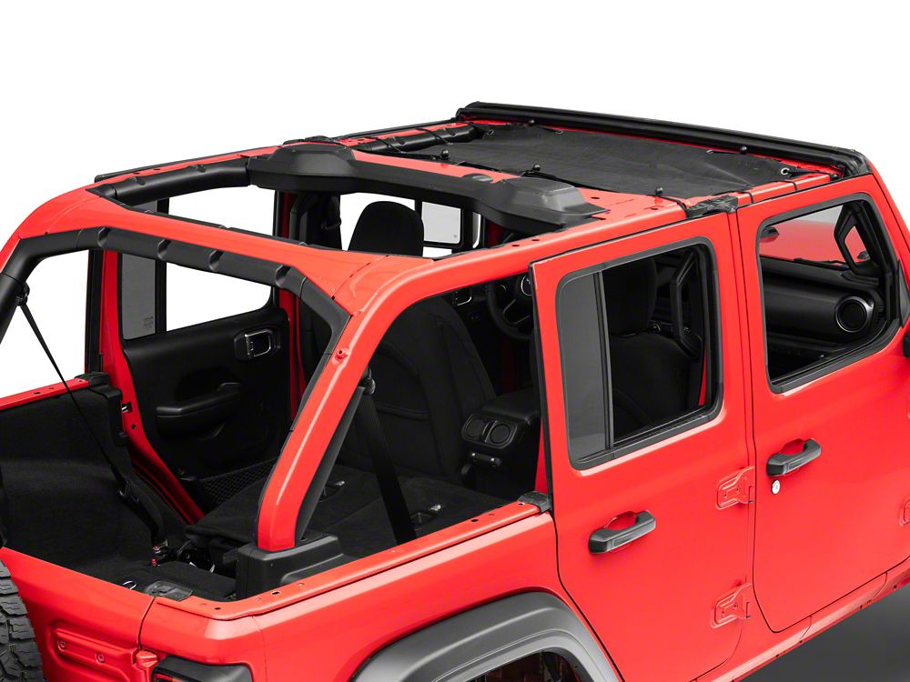 RedRock Mesh Sun Shade; Front; Black (18-23 Jeep Wrangler JL)