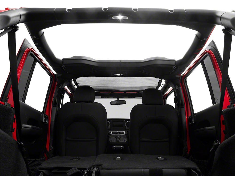 RedRock Mesh Sun Shade; Front; Black (18-23 Jeep Wrangler JL)
