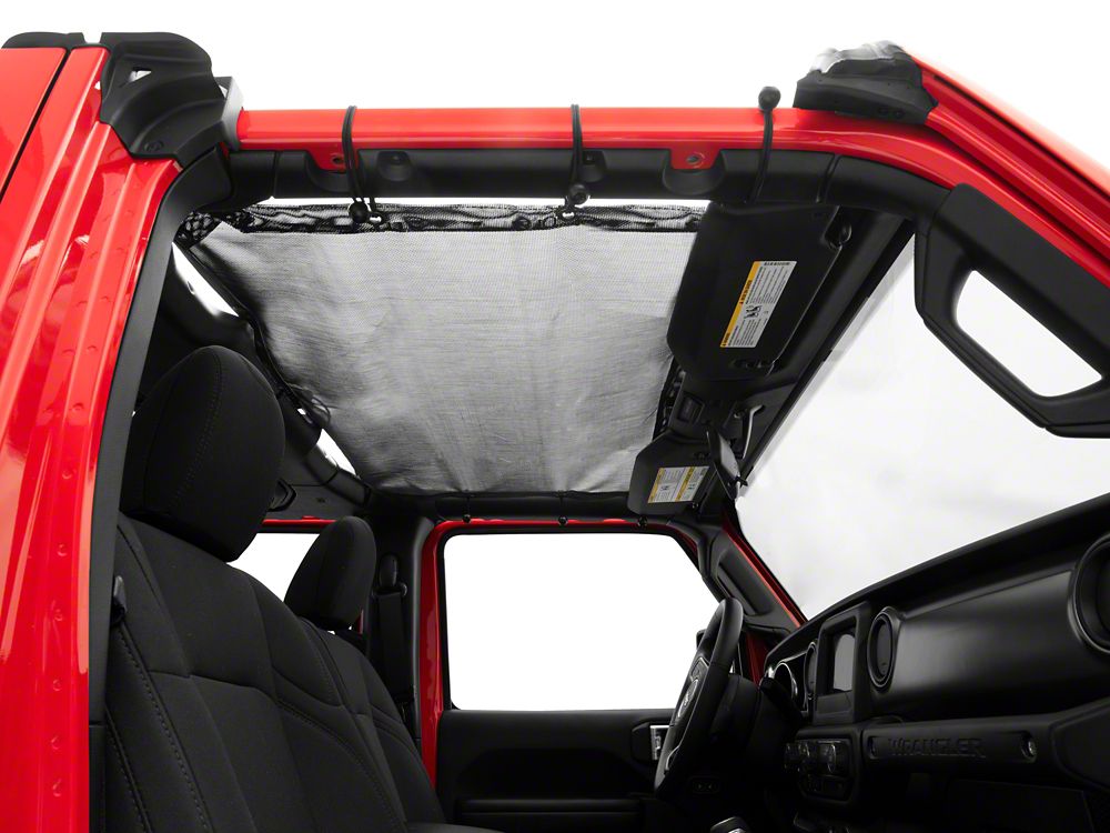 RedRock Mesh Sun Shade; Front; Black (18-23 Jeep Wrangler JL)