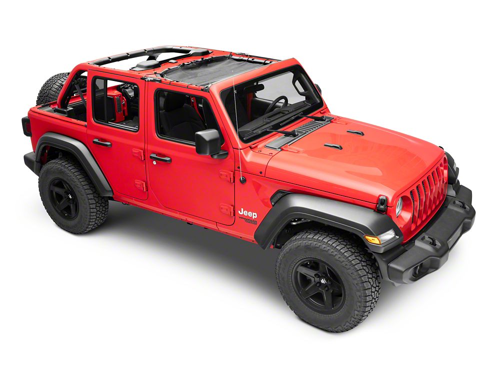 RedRock Mesh Sun Shade; Front; Black (18-23 Jeep Wrangler JL)