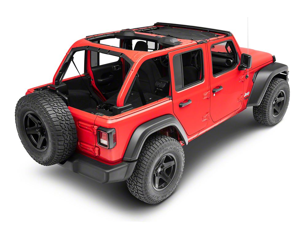 RedRock Mesh Sun Shade; Front; Black (18-23 Jeep Wrangler JL)