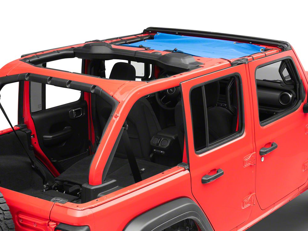 RedRock Mesh Sun Shade; Front; Blue (18-23 Jeep Wrangler JL)