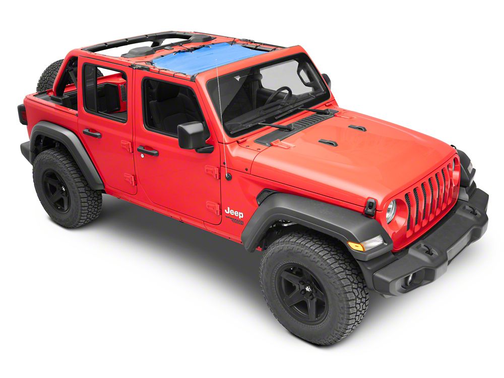 RedRock Mesh Sun Shade; Front; Blue (18-23 Jeep Wrangler JL)