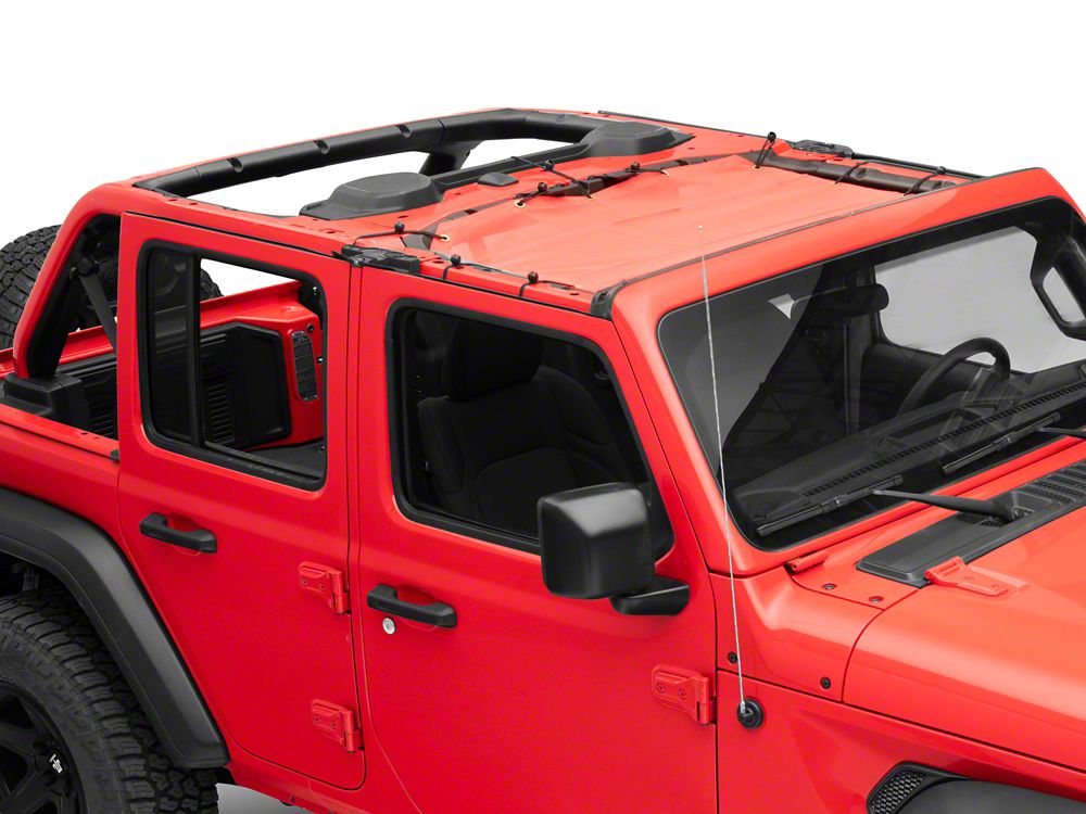 RedRock Mesh Sun Shade; Front; Red (18-23 Jeep Wrangler JL)