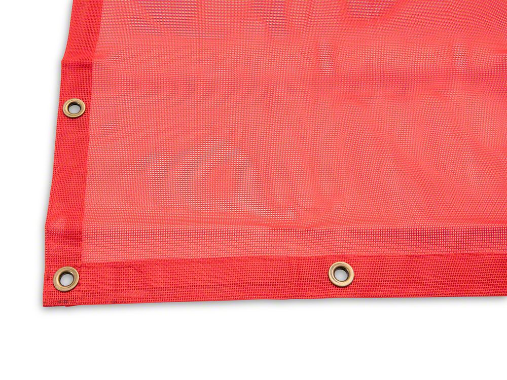 RedRock Mesh Sun Shade; Front; Red (18-23 Jeep Wrangler JL)
