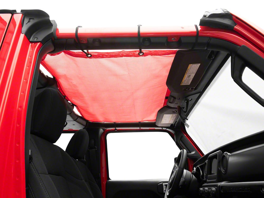 RedRock Mesh Sun Shade; Front; Red (18-23 Jeep Wrangler JL)