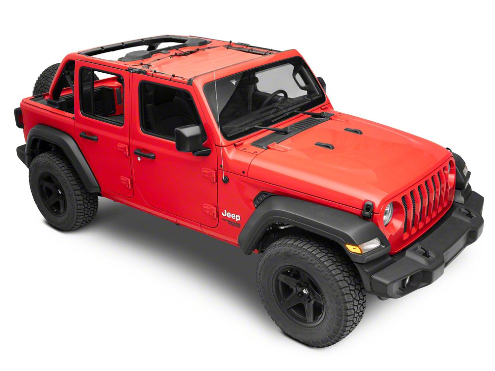 RedRock Mesh Sun Shade; Front; Red (18-23 Jeep Wrangler JL)