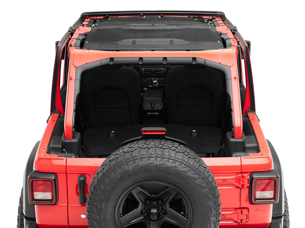 RedRock Full Length Mesh Sun Shade; Black (18-23 Jeep Wrangler JL)