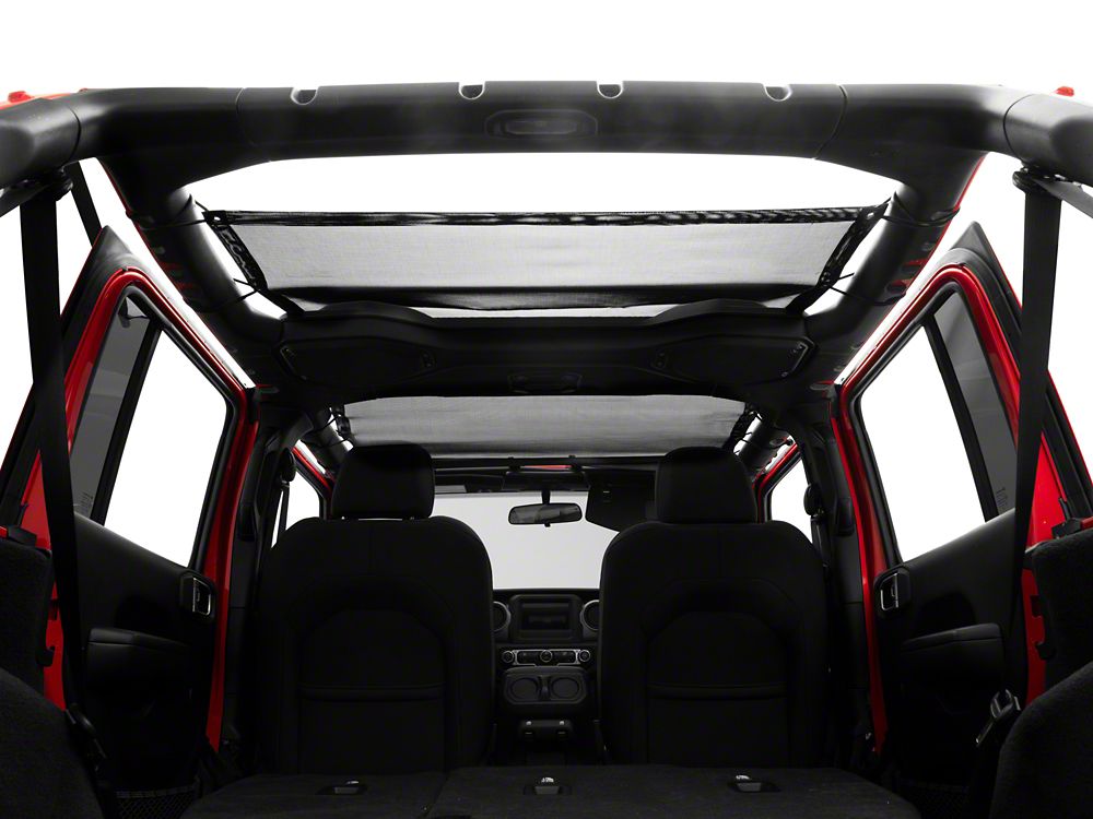 RedRock Full Length Mesh Sun Shade; Black (18-23 Jeep Wrangler JL)