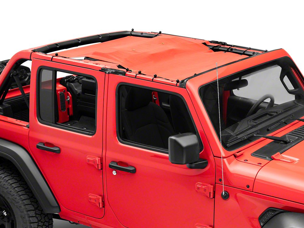RedRock Full Length Mesh Sun Shade; Red (18-25 Jeep Wrangler JL)