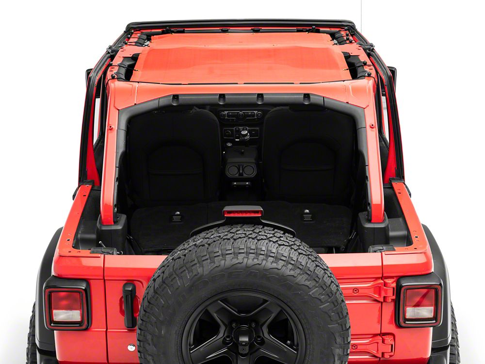 RedRock Full Length Mesh Sun Shade; Red (18-25 Jeep Wrangler JL)