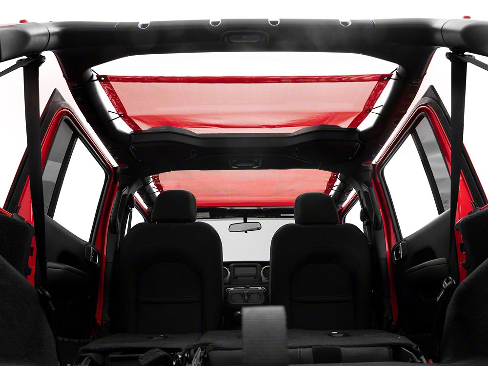 RedRock Full Length Mesh Sun Shade; Red (18-25 Jeep Wrangler JL)