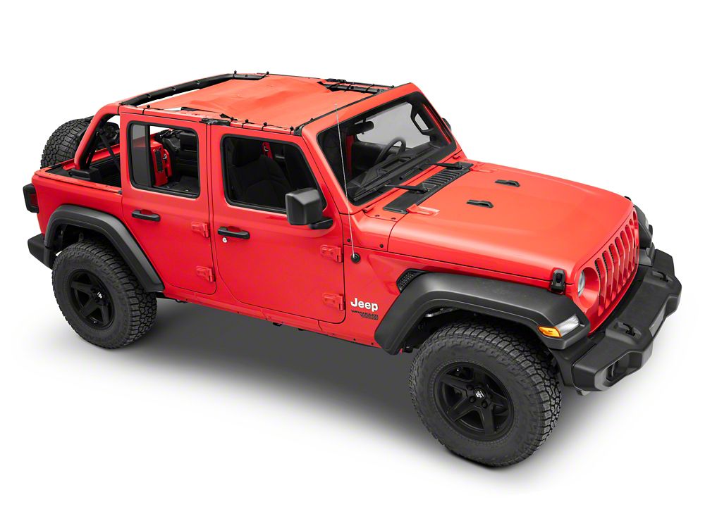 RedRock Full Length Mesh Sun Shade; Red (18-25 Jeep Wrangler JL)