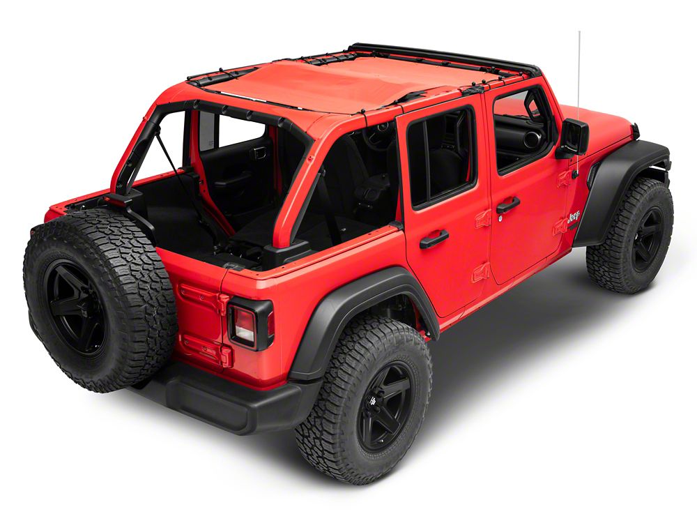 RedRock Full Length Mesh Sun Shade; Red (18-25 Jeep Wrangler JL)