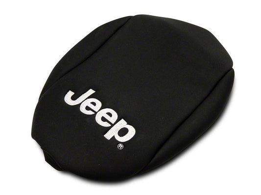 Jeep Licensed by RedRock Neoprene Center Console Arm Rest Cover with Jeep Logo; Black (11-18 Jeep Wrangler JK)