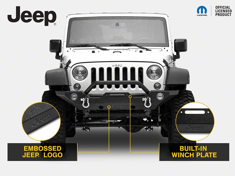 Jeep Licensed by RedRock Trail Force HD Front Bumper with Jeep Logo (07-18 Jeep Wrangler JK)