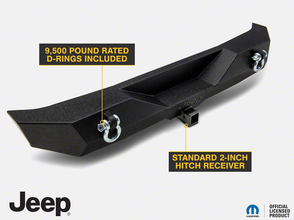 Jeep Licensed by RedRock Trail Force HD Rear Bumper with Jeep Logo (07-18 Jeep Wrangler JK)