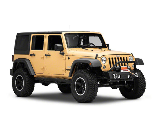 Jeep Licensed by RedRock Stubby Front Winch Bumper with Jeep Logo (07-18 Jeep Wrangler JK)