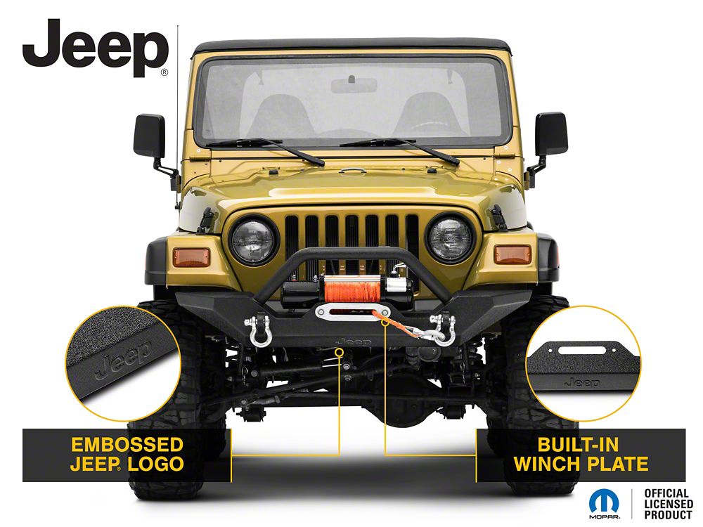 Jeep Licensed by RedRock Trail Force HD Front Bumper with Jeep Logo (87-06 Jeep Wrangler YJ & TJ)