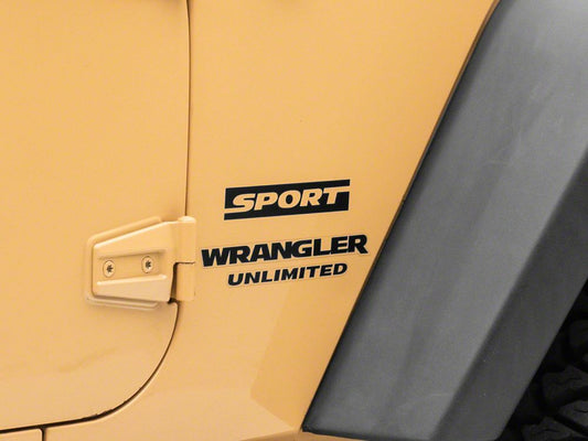 Jeep Licensed by RedRock Sport Side Logo; Matte Black (87-18 Jeep Wrangler YJ, TJ & JK)