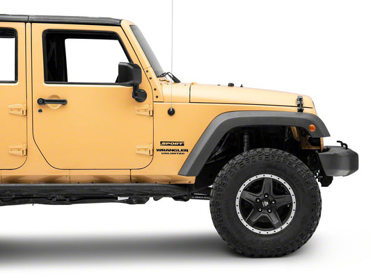 Jeep Licensed by RedRock Sport Side Logo; Matte Black (87-18 Jeep Wrangler YJ, TJ & JK)