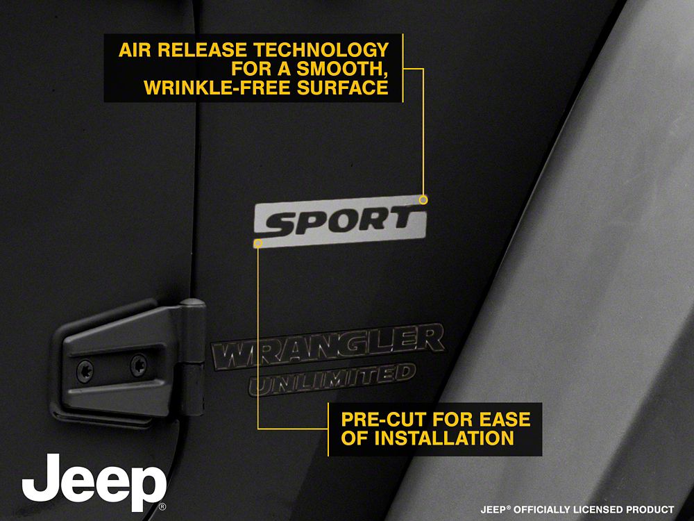 Jeep Licensed by RedRock Sport Side Logo; Silver (87-18 Jeep Wrangler YJ, TJ & JK)