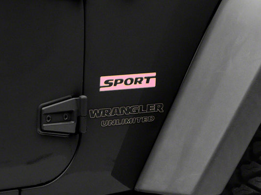 Jeep Licensed by RedRock Sport Side Logo; Pink (87-18 Jeep Wrangler YJ, TJ & JK)