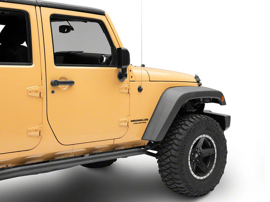 Jeep Licensed by RedRock Wrangler Side Logo; Matte Black (87-18 Jeep Wrangler YJ, TJ & JK)