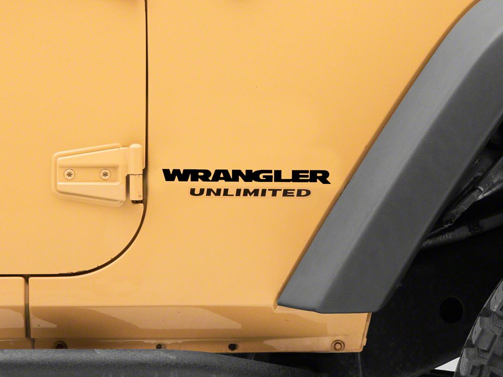 Jeep Licensed by RedRock Wrangler Side Logo; Matte Black (87-18 Jeep Wrangler YJ, TJ & JK)