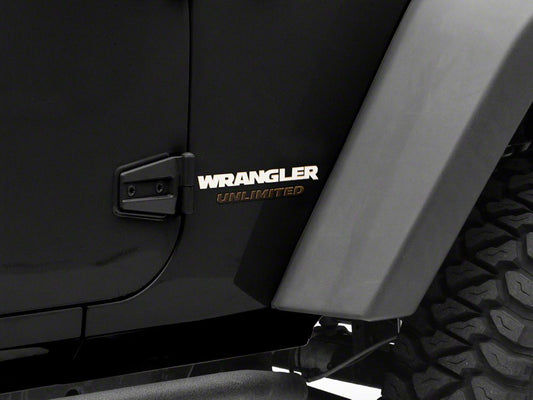 Jeep Licensed by RedRock Wrangler Side Logo; White (87-18 Jeep Wrangler YJ, TJ & JK)