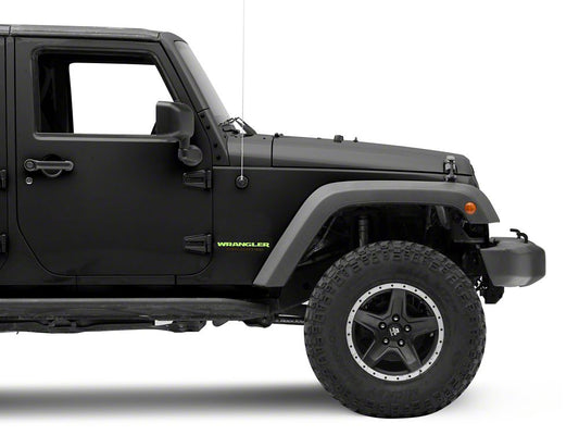 Jeep Licensed by RedRock Wrangler Side Logo; Lime Green (87-18 Jeep Wrangler YJ, TJ & JK)
