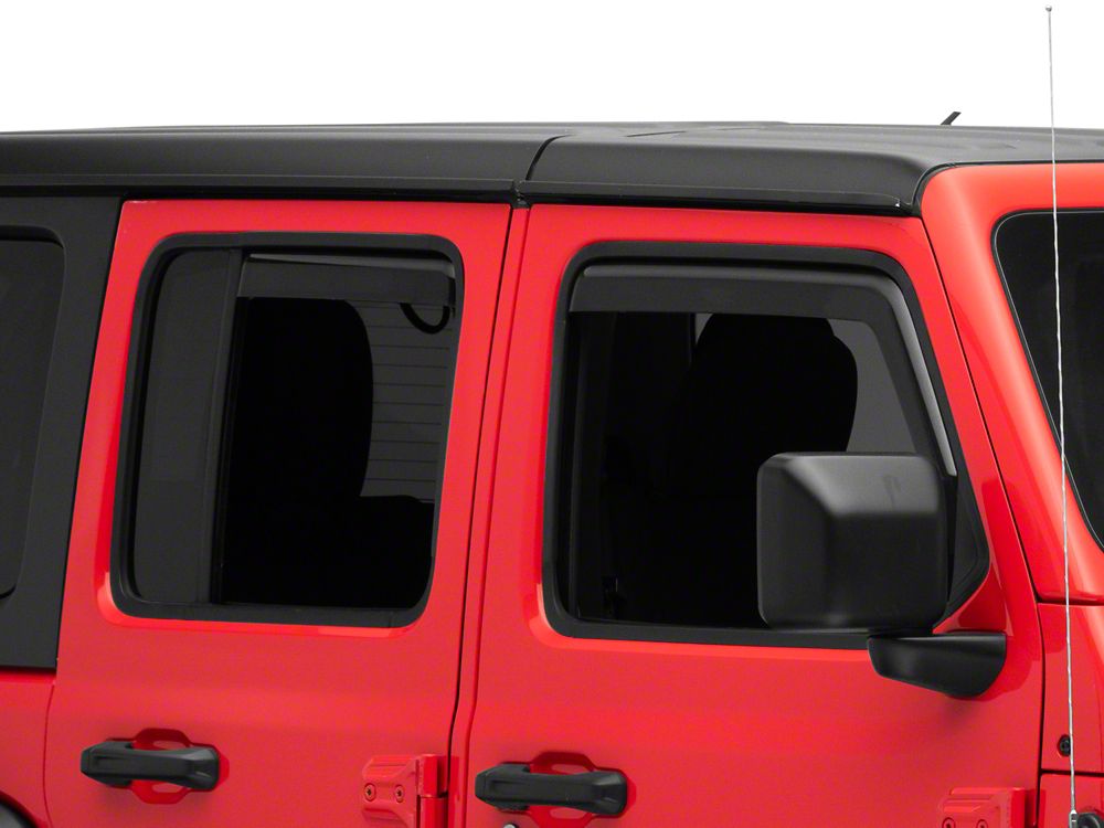 RedRock In-Channel Window Deflectors (18-25 Jeep Wrangler JL 4-Door)