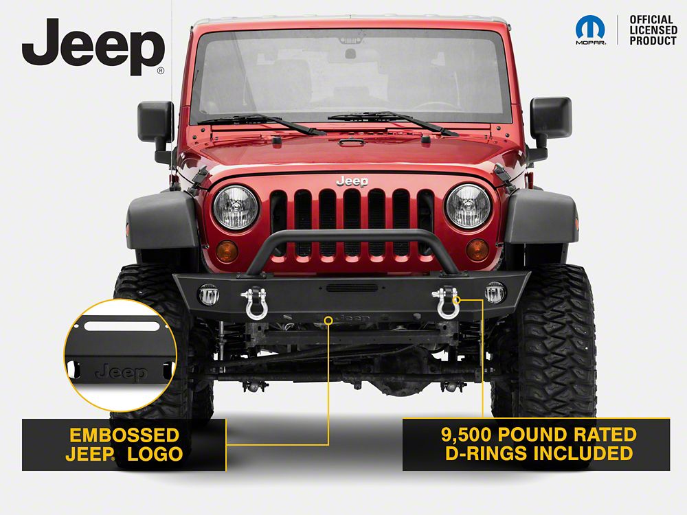 Jeep Licensed by RedRock Trekker Front Bumper with Jeep Logo (07-18 Jeep Wrangler JK)
