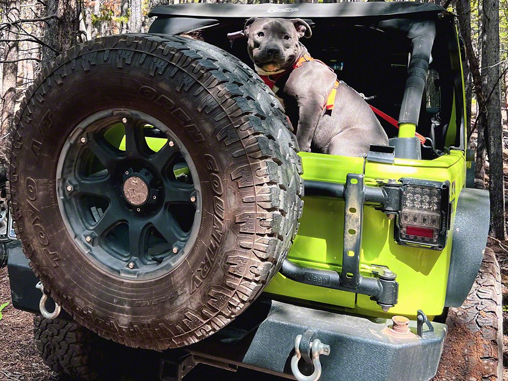 Jeep Licensed by RedRock HD Tire Carrier for OEM Tail Gate with Jeep Logo (07-18 Jeep Wrangler JK)
