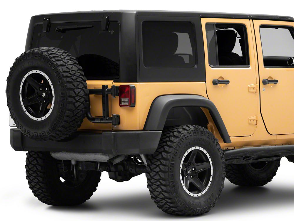 Jeep Licensed by RedRock HD Tire Carrier for OEM Tail Gate with Jeep Logo (07-18 Jeep Wrangler JK)