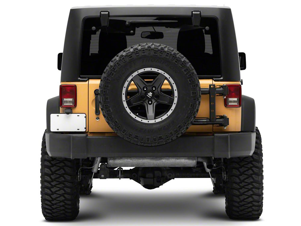 Jeep Licensed by RedRock HD Tire Carrier for OEM Tail Gate with Jeep Logo (07-18 Jeep Wrangler JK)