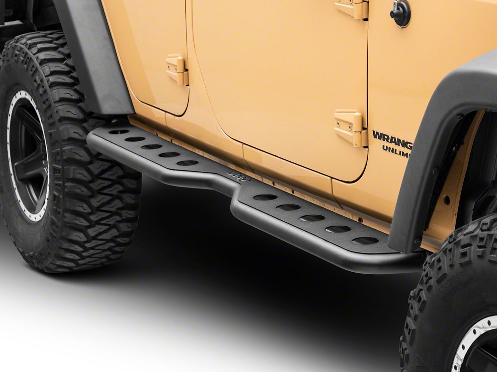 Jeep Licensed by RedRock Extreme HD Rocker Steps with Jeep Logo (07-18 Jeep Wrangler JK)