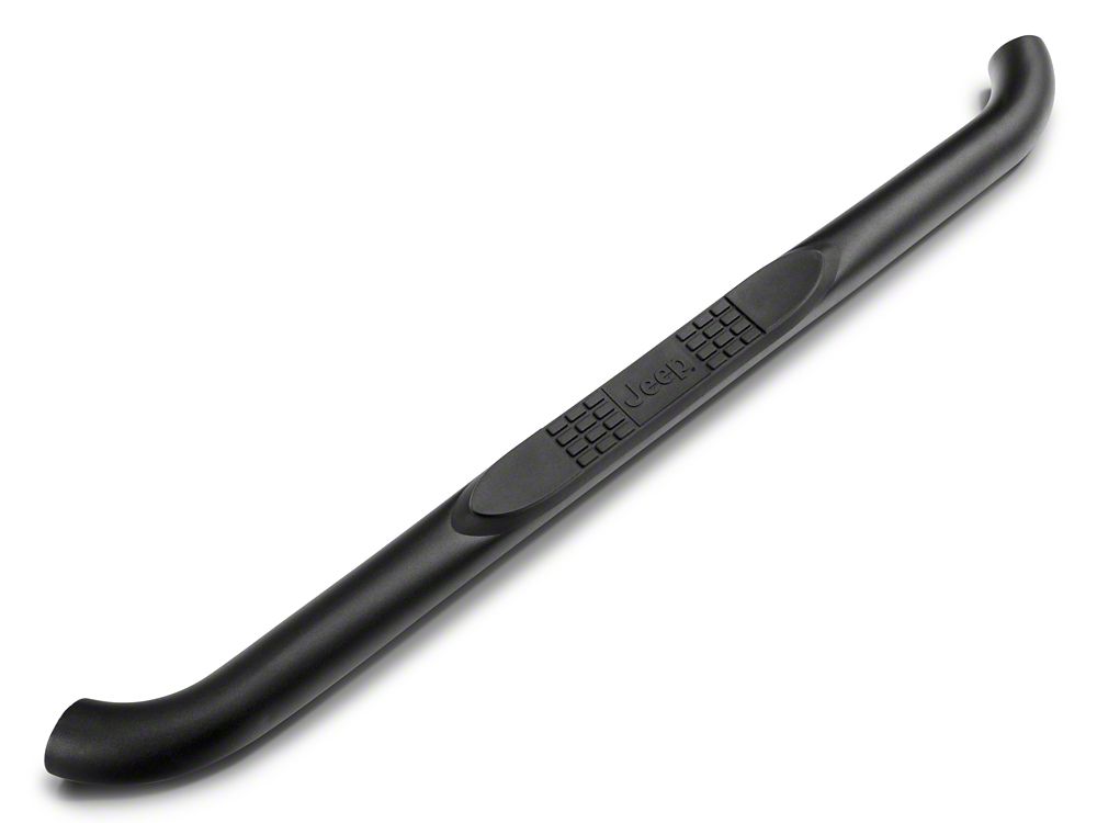 Jeep Licensed by RedRock 3-Inch Round Curved Side Step Bars with Jeep Logo (07-18 Jeep Wrangler JK 2-Door)