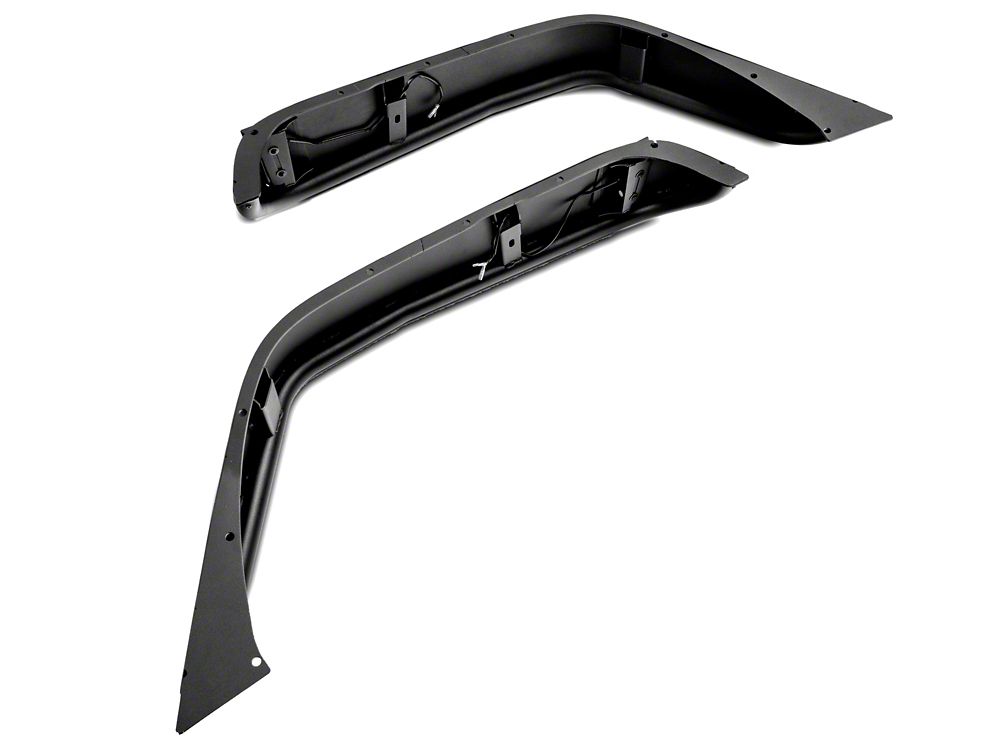 Jeep Licensed by RedRock Tubular Fender Flares with LED DRL and Jeep Logo; Front (07-18 Jeep Wrangler JK)