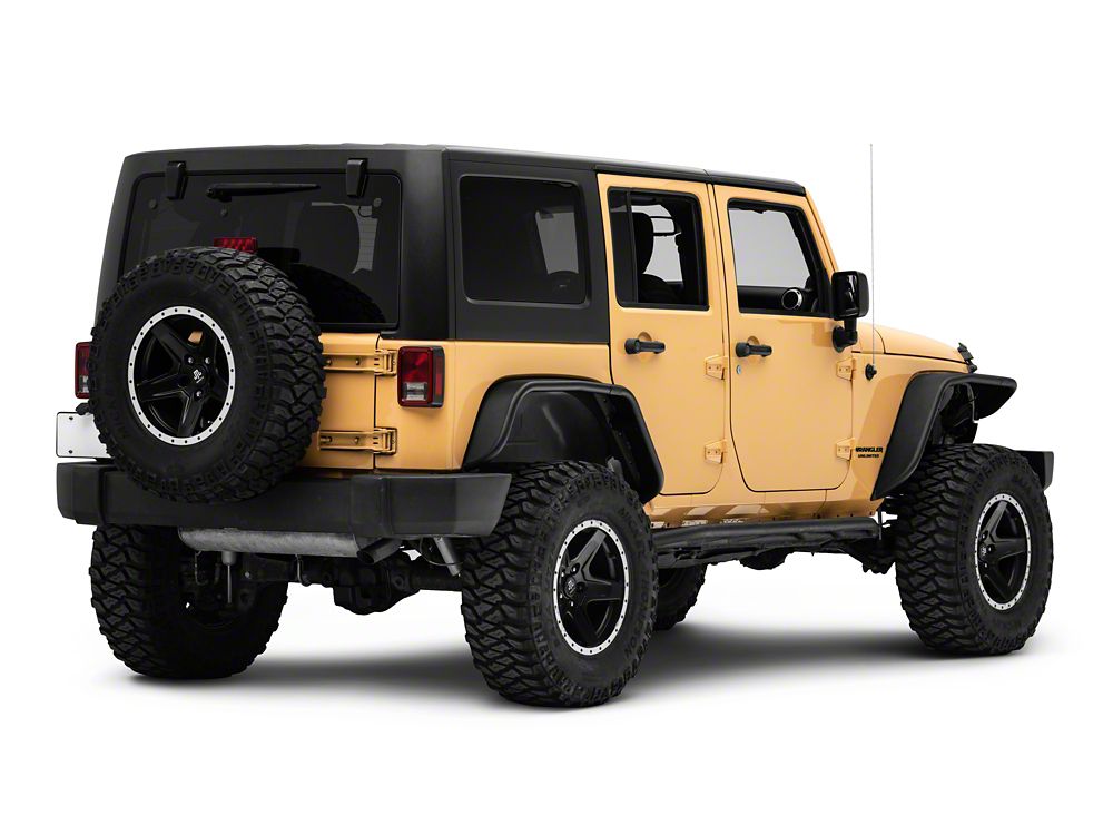 Jeep Licensed by RedRock Tubular Fender Flares with Jeep Logo; Rear (07-18 Jeep Wrangler JK)