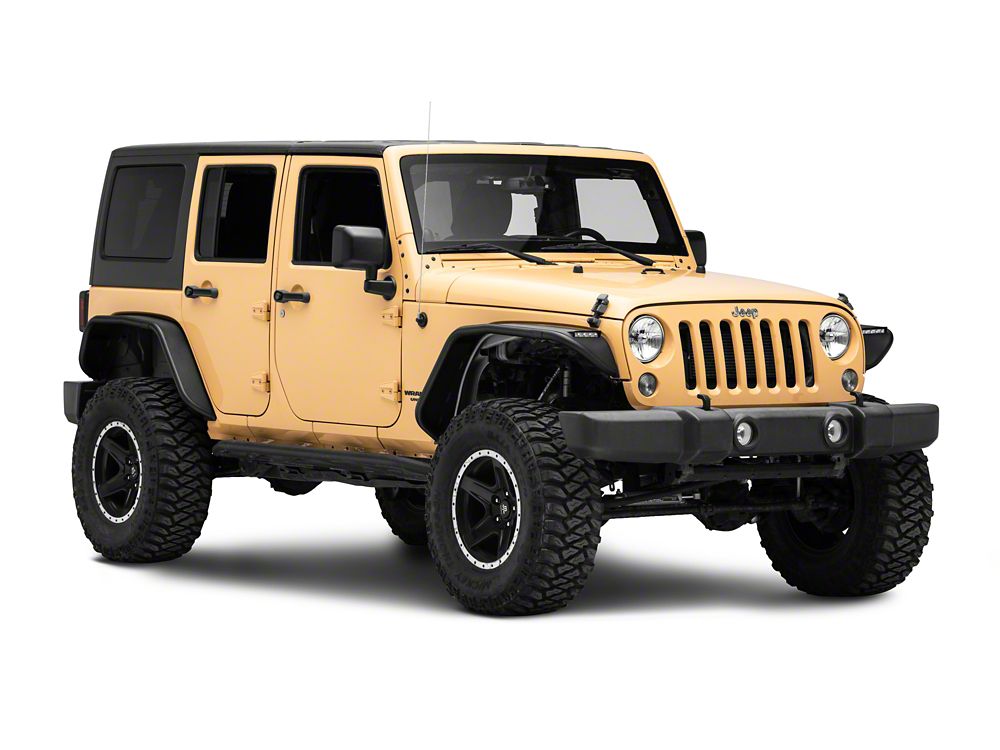 Jeep Licensed by RedRock Tubular Fender Flares with Jeep Logo; Rear (07-18 Jeep Wrangler JK)