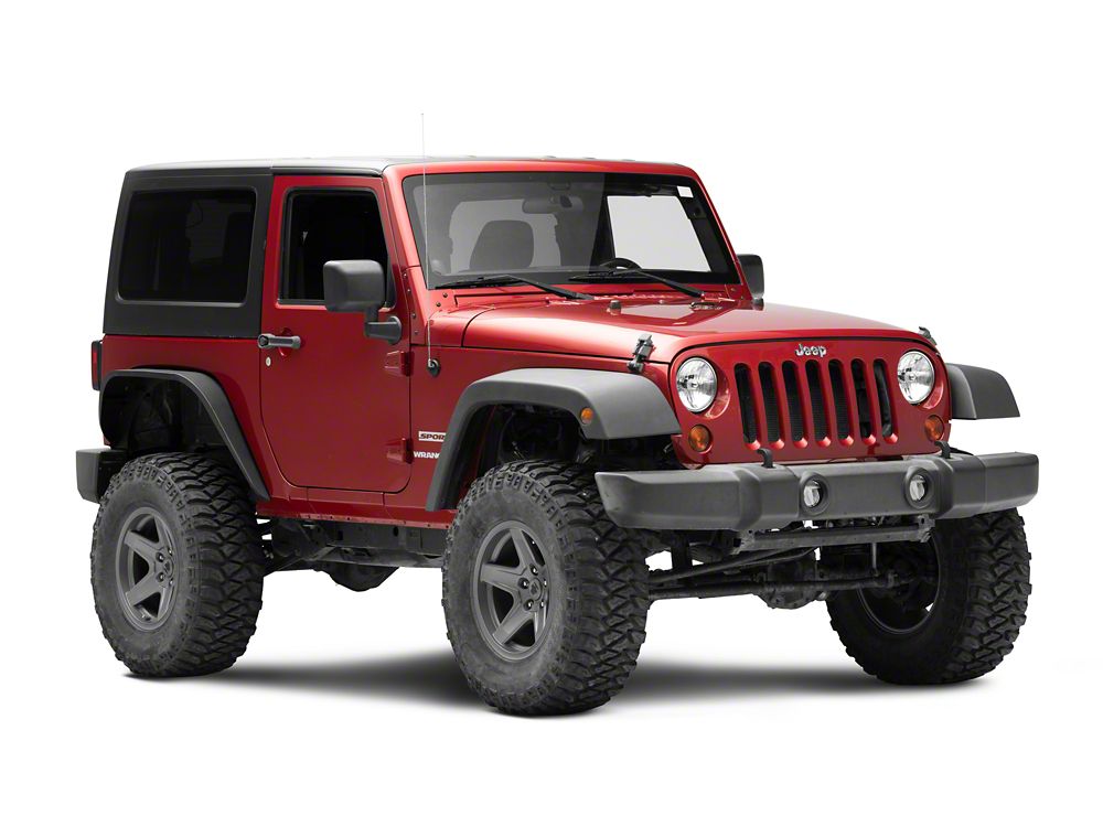 Jeep Licensed by RedRock Slim Fender Flares with Jeep Logo; Rear (07-18 Jeep Wrangler JK)